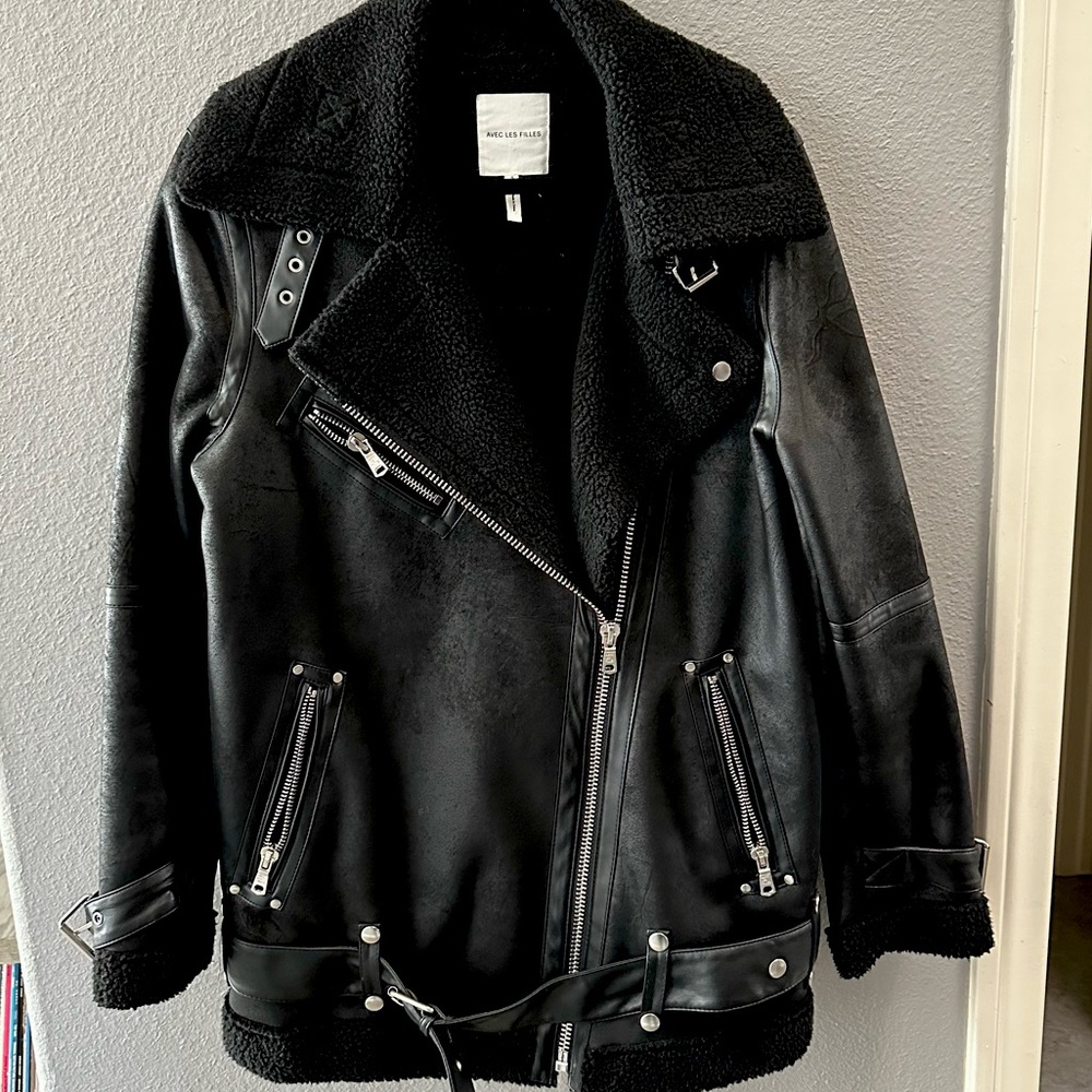Sherpa Lined Moto Jacket